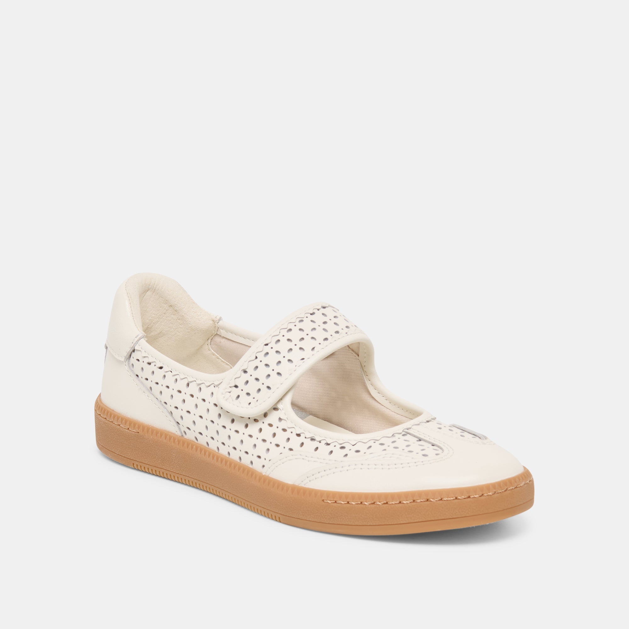 Nanet White Perforated Leather Sneakers / Dolce Vita