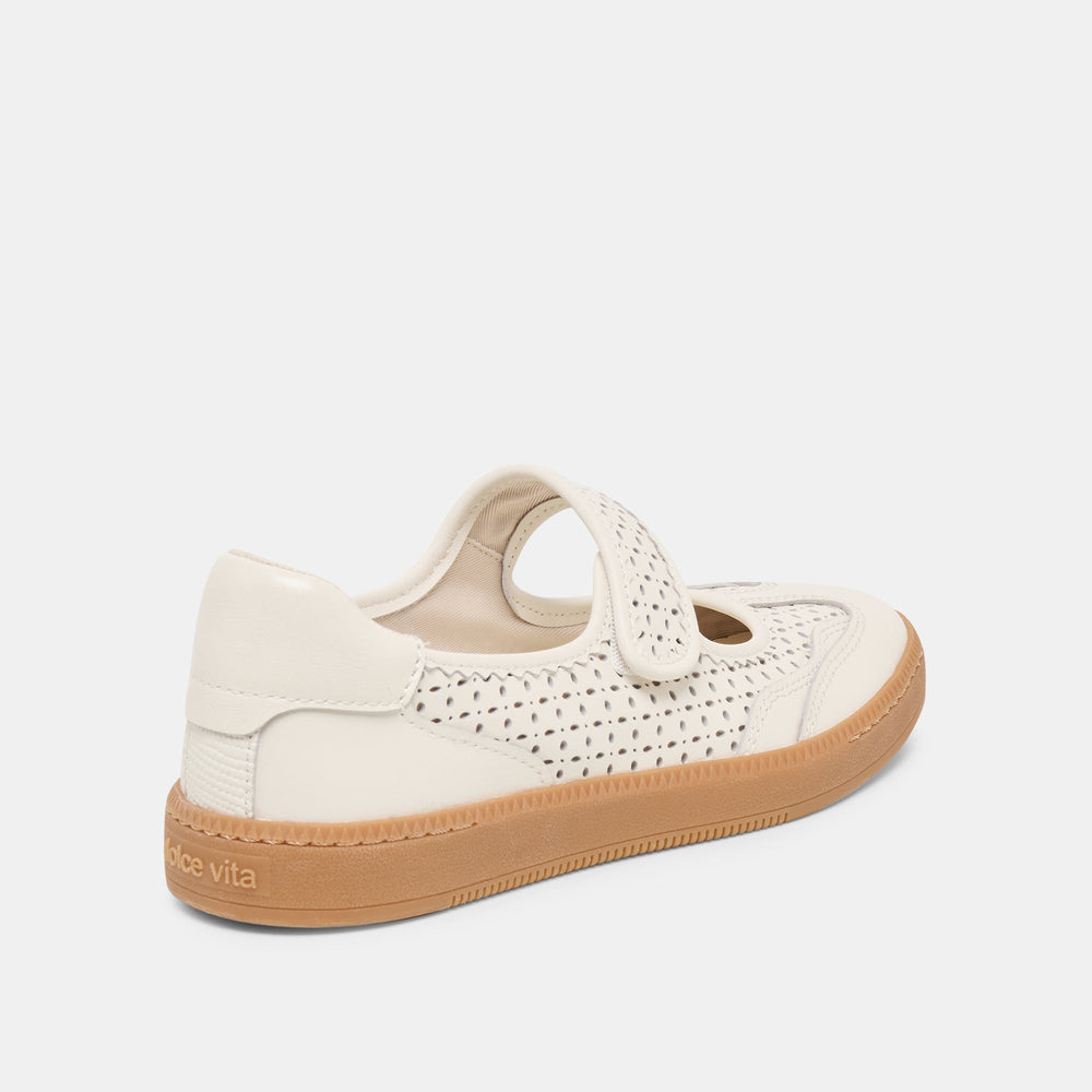 Nanet White Perforated Leather Sneakers / Dolce Vita