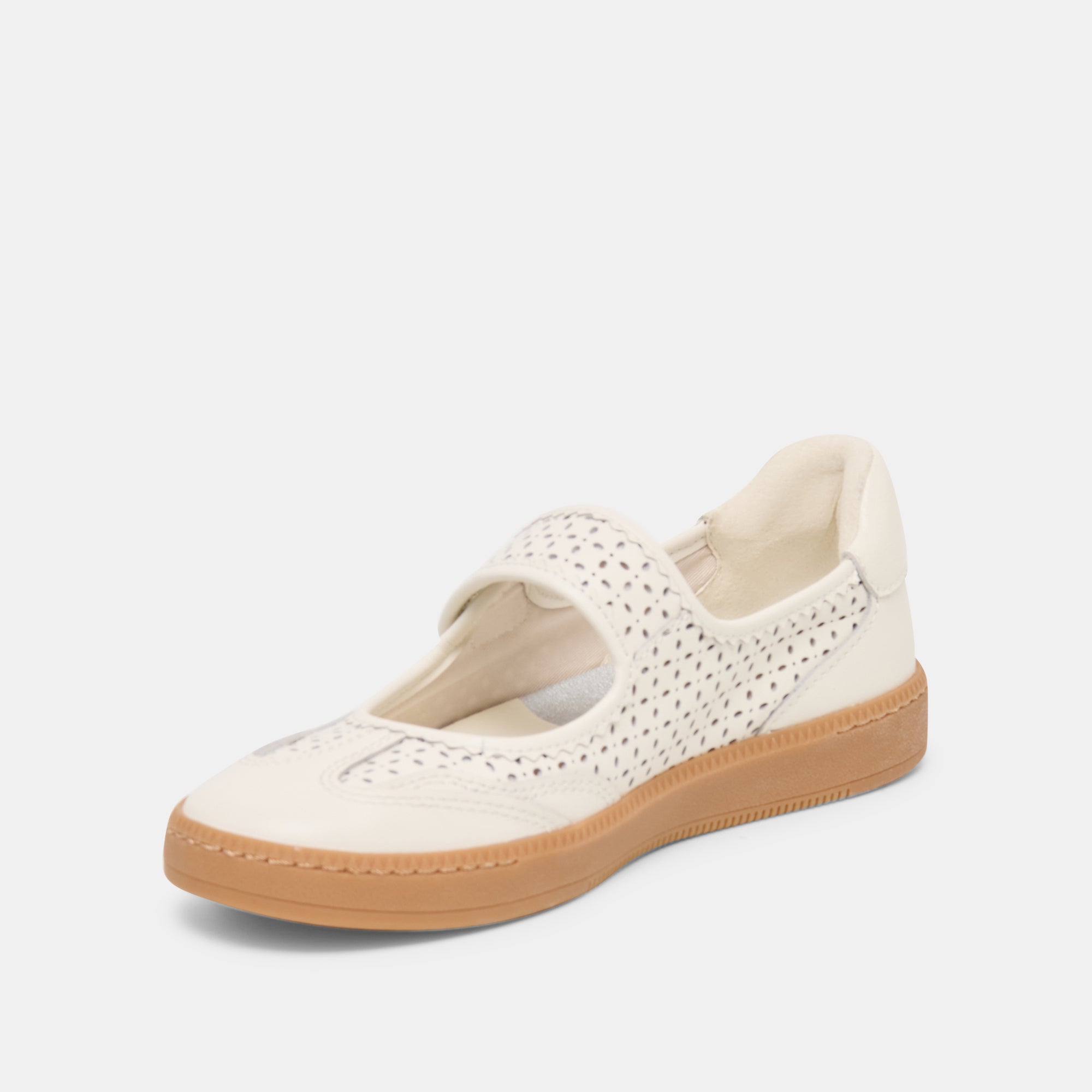 Nanet White Perforated Leather Sneakers / Dolce Vita
