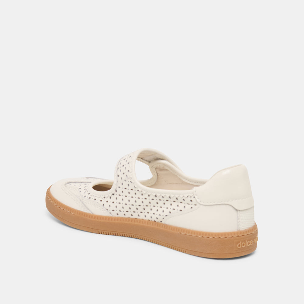 Nanet White Perforated Leather Sneakers / Dolce Vita