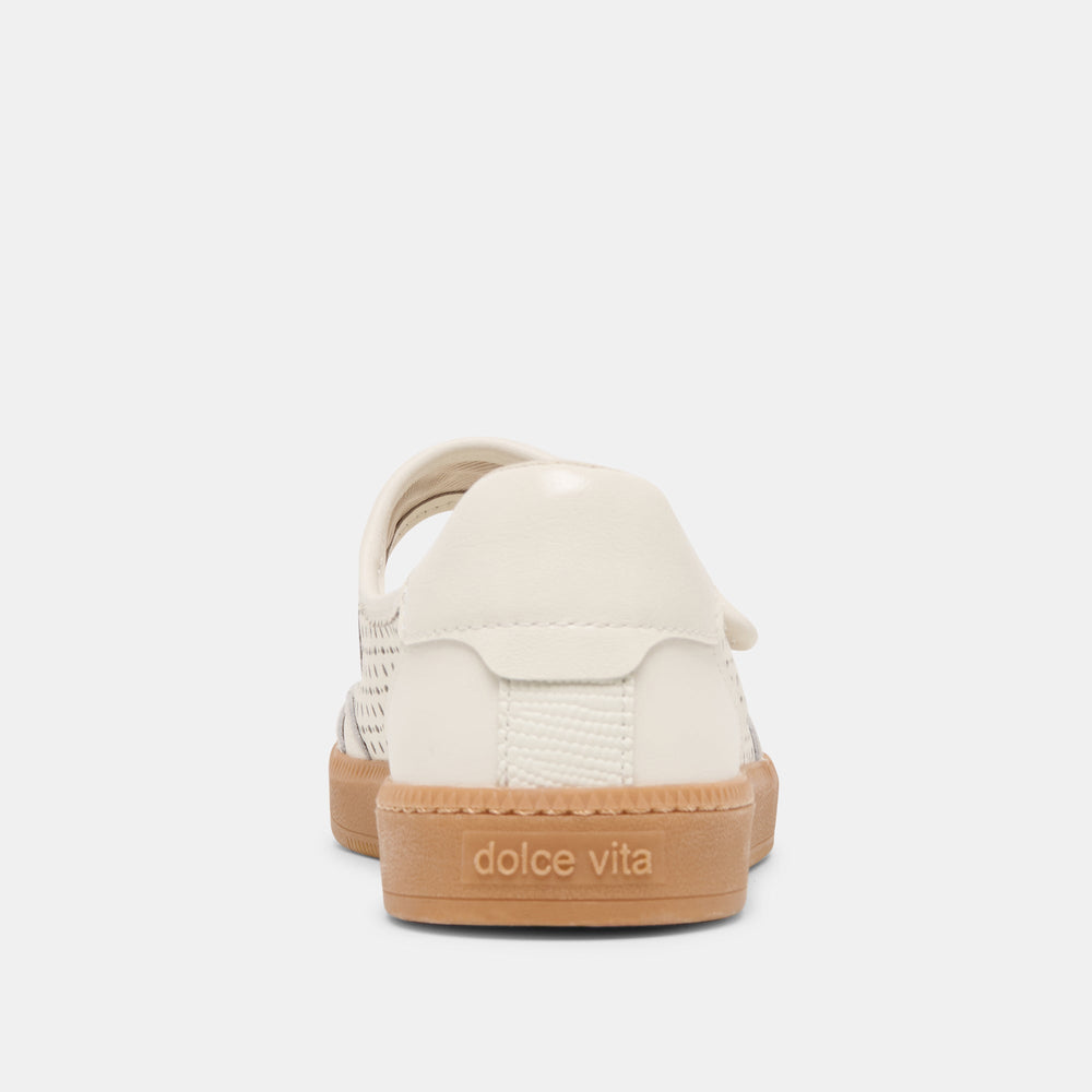 Nanet White Perforated Leather Sneakers / Dolce Vita