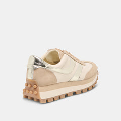 TRESA White Gold Suede Platform Sneakers / Dolce Vita