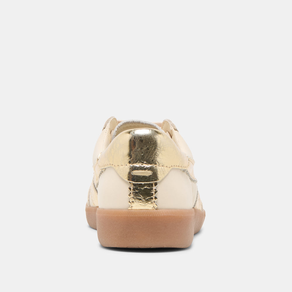 Merit White Gold Leather Sneakers / Dolce Vita