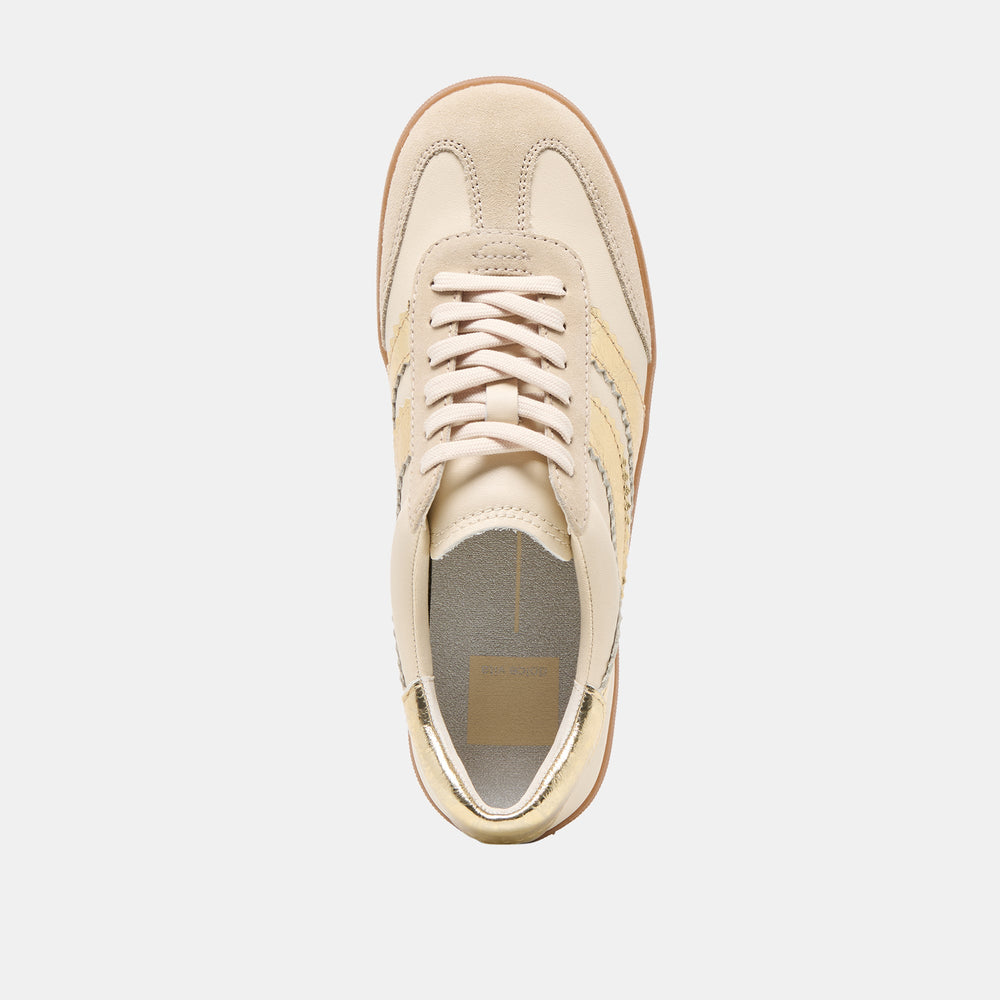 Merit White Gold Leather Sneakers / Dolce Vita