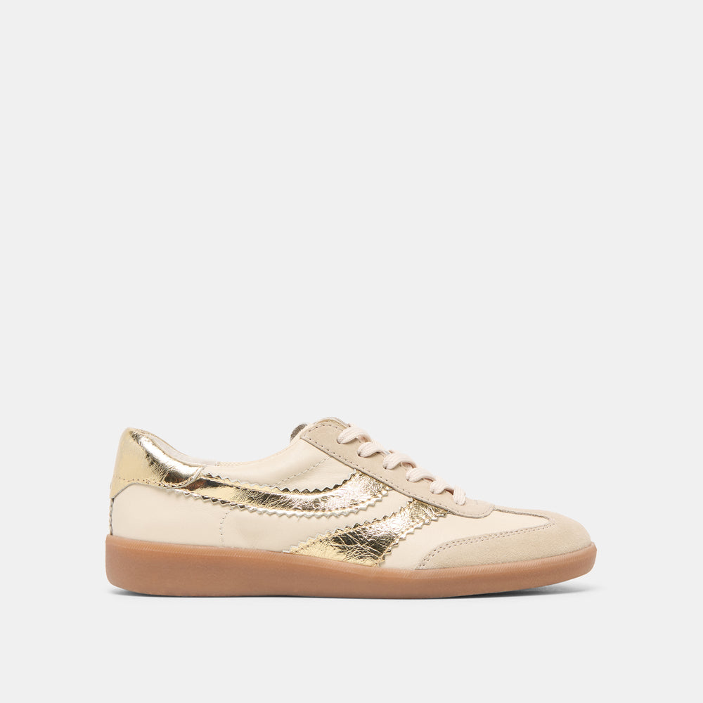 Merit White Gold Leather Sneakers / Dolce Vita