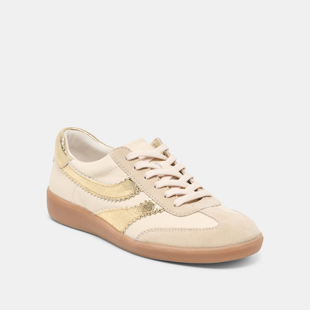 Merit White Gold Leather Sneakers / Dolce Vita