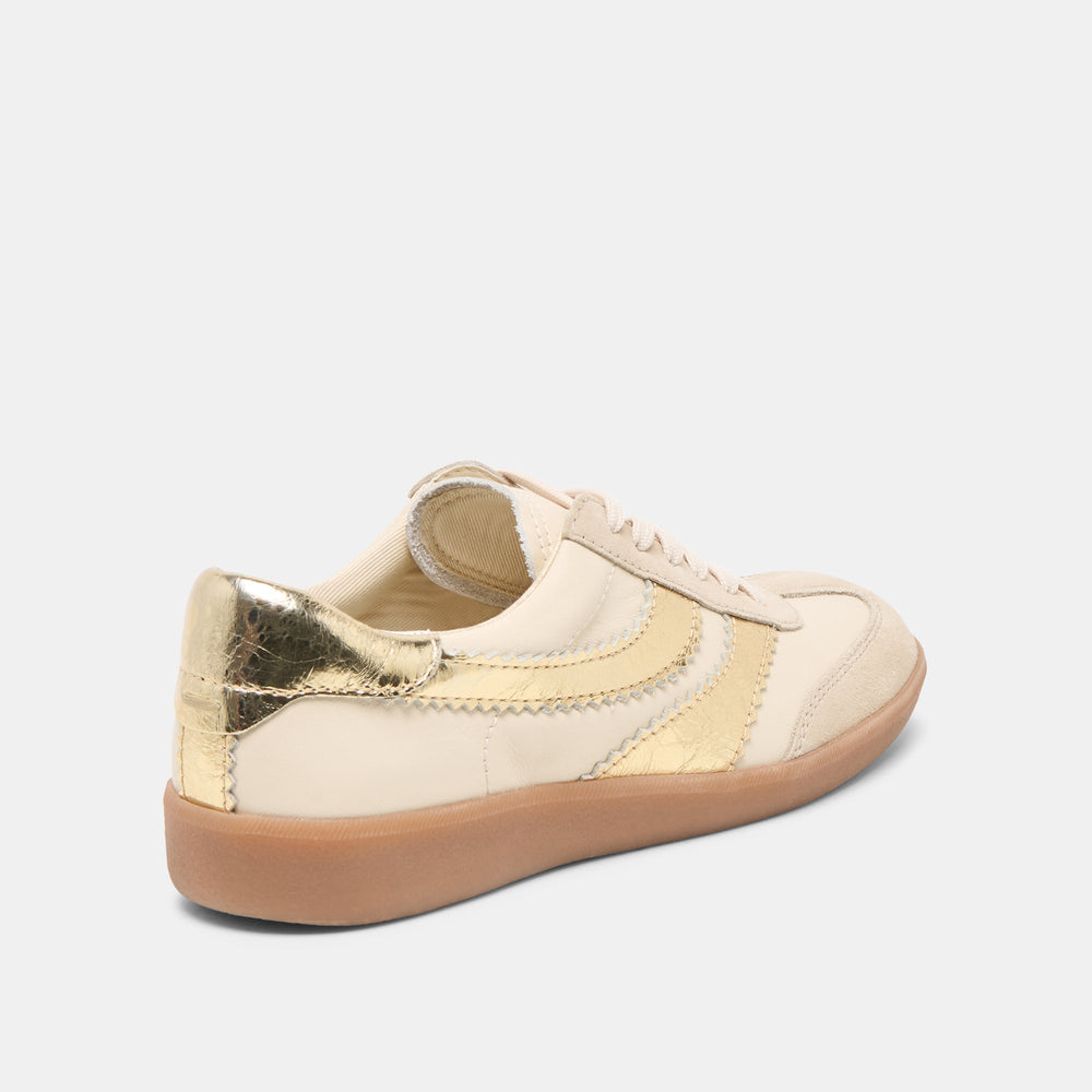 Merit White Gold Leather Sneakers / Dolce Vita