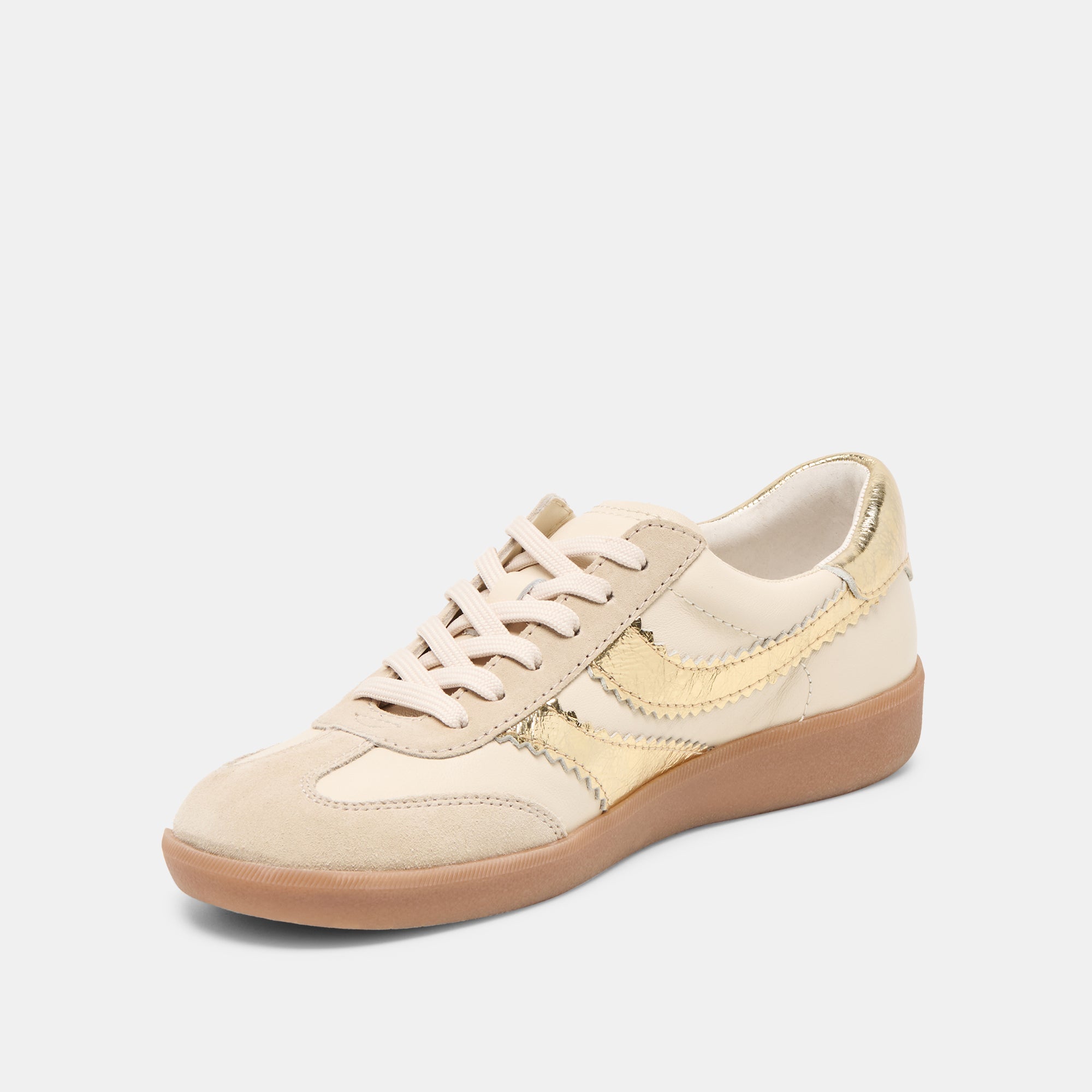Merit White Gold Leather Sneakers / Dolce Vita