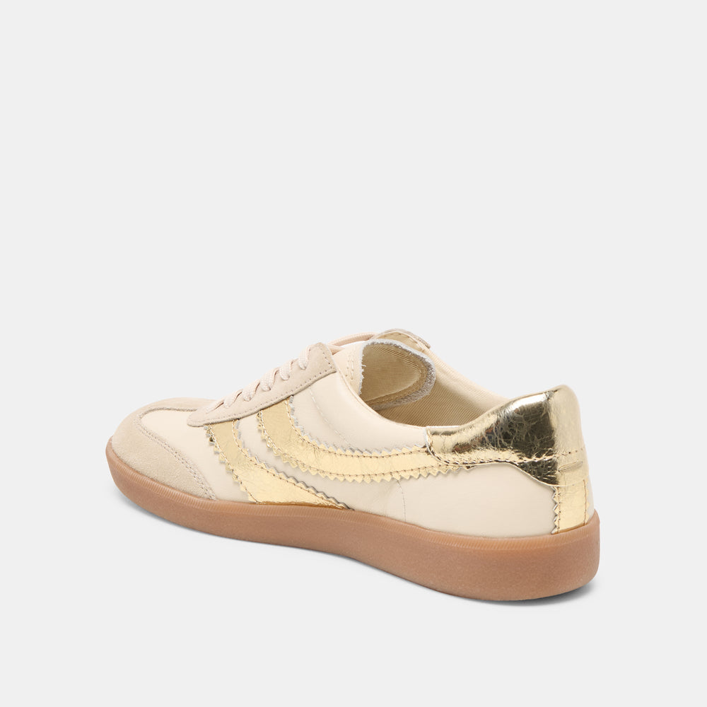 Merit White Gold Leather Sneakers / Dolce Vita