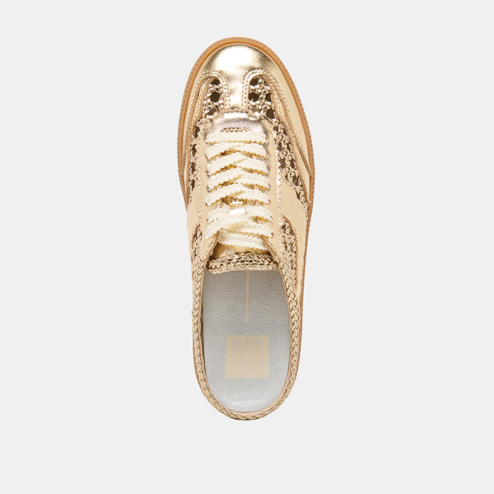 Notice Slide Gold Woven Stella Sneakers / Dolce Vita