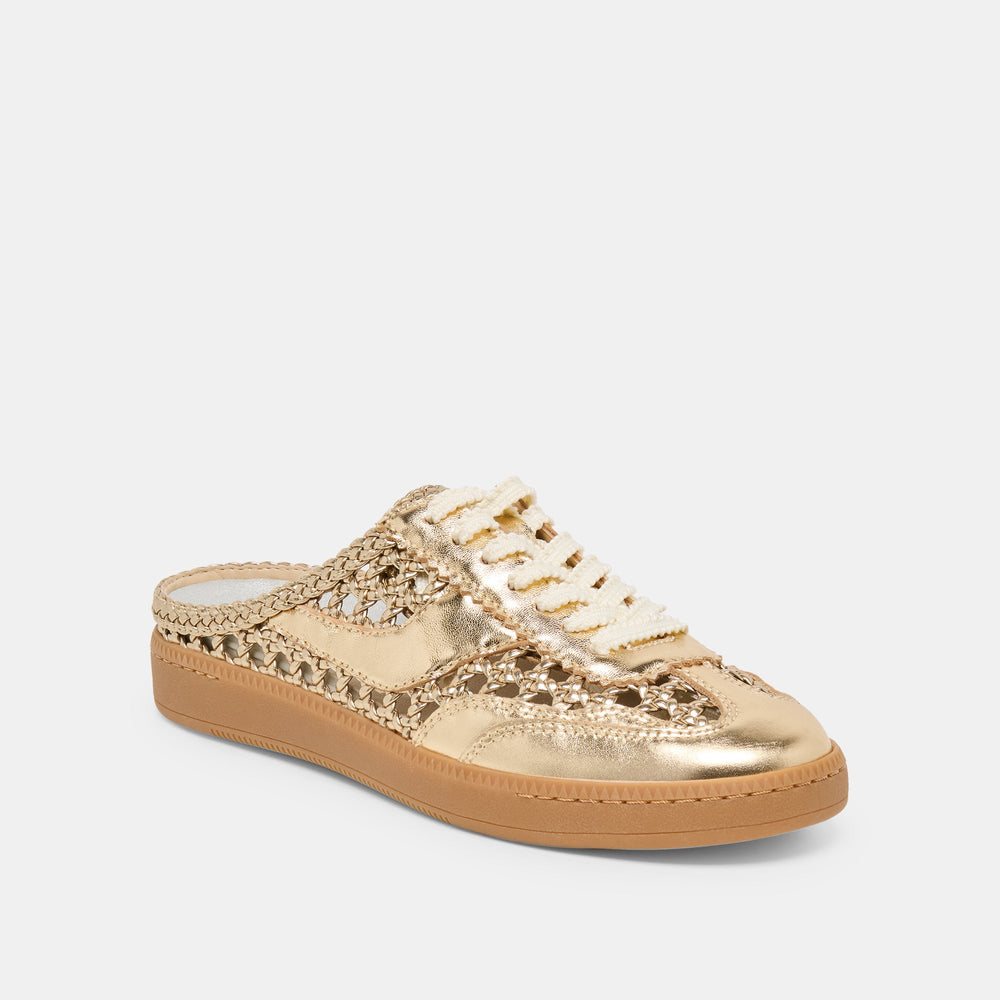 Notice Slide Gold Woven Stella Sneakers / Dolce Vita