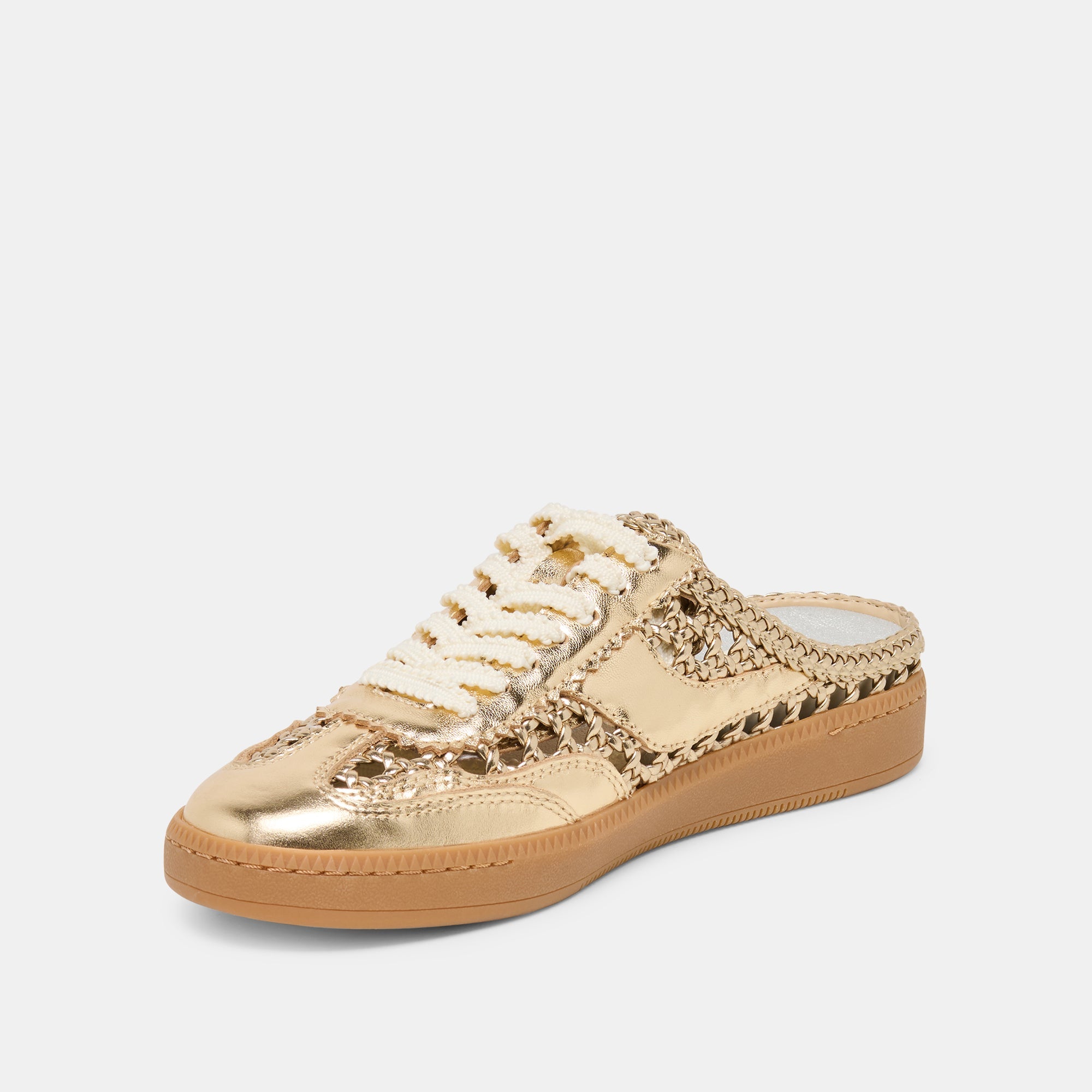 Notice Slide Gold Woven Stella Sneakers / Dolce Vita