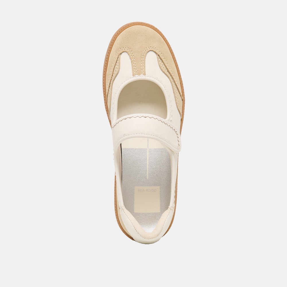 Nanet Ivory Multi Leather Sneakers / Dolce Vita