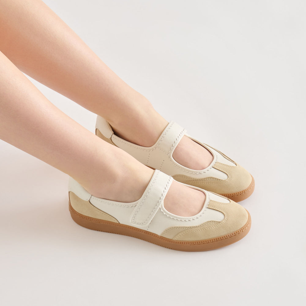 Nanet Ivory Multi Leather Sneakers / Dolce Vita