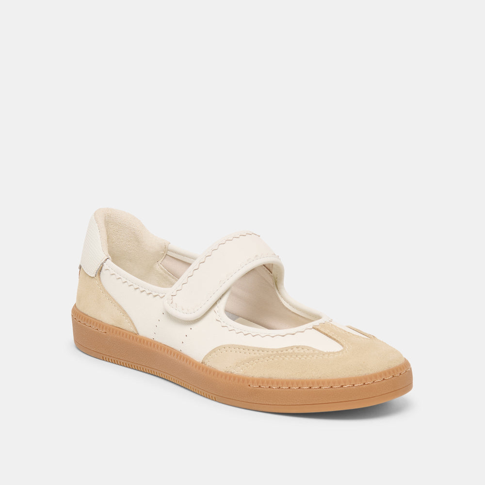 Nanet Ivory Multi Leather Sneakers / Dolce Vita