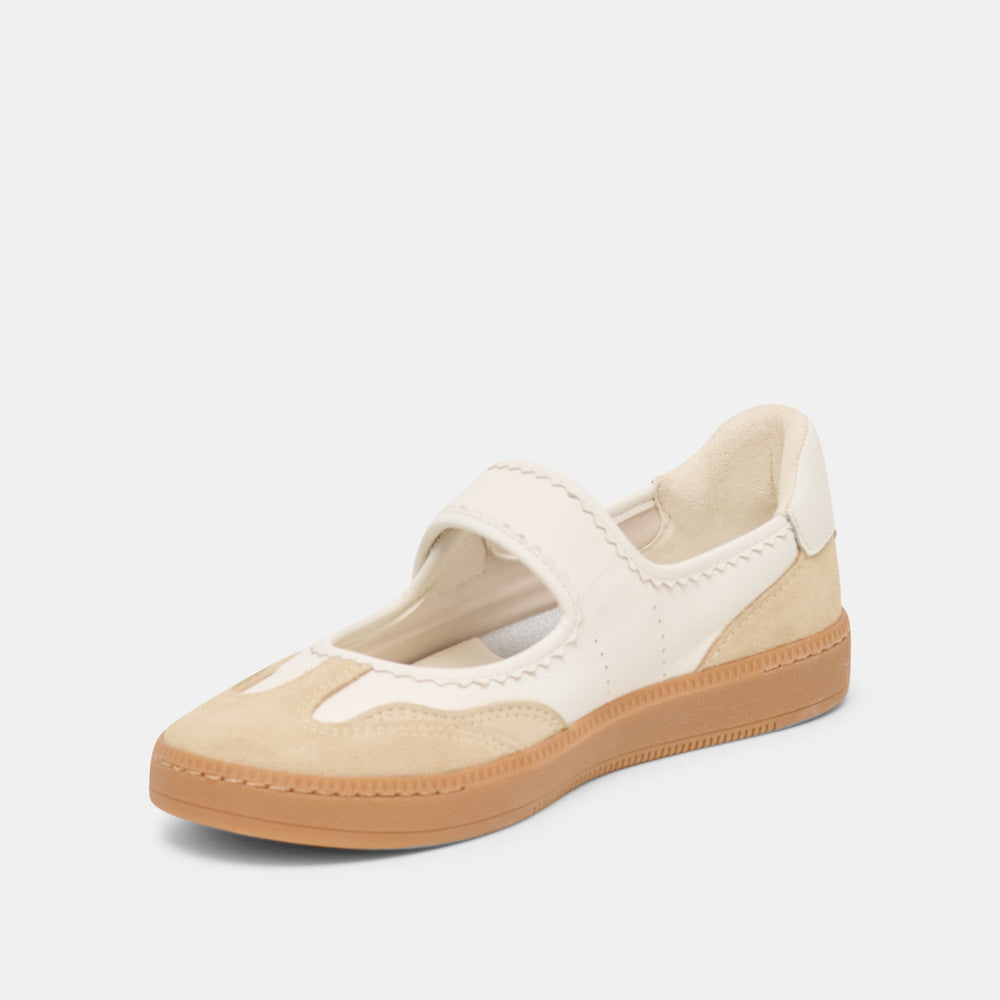 Nanet Ivory Multi Leather Sneakers / Dolce Vita