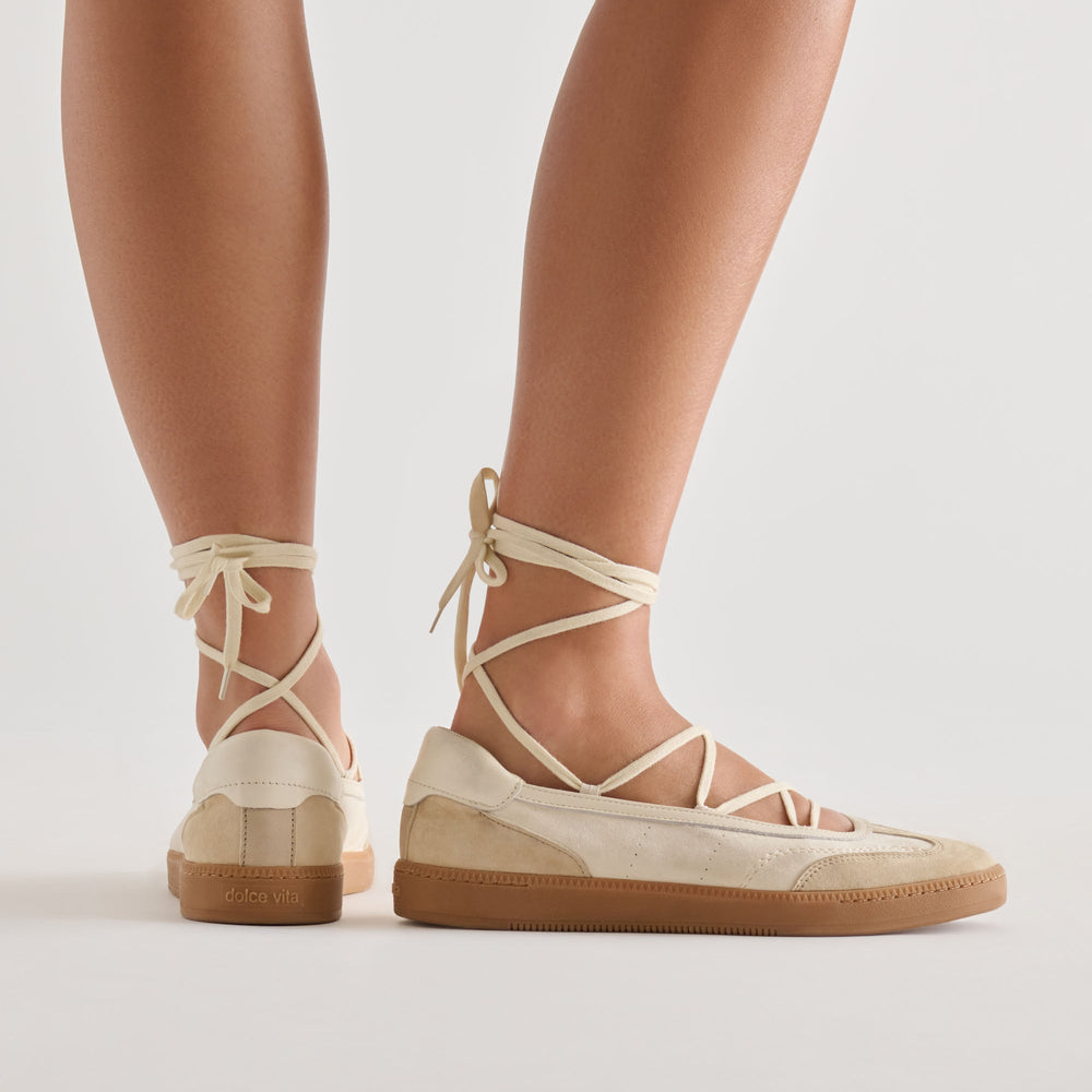 Nyomie Ivory Multi Leather Sneakers / Dolce Vita