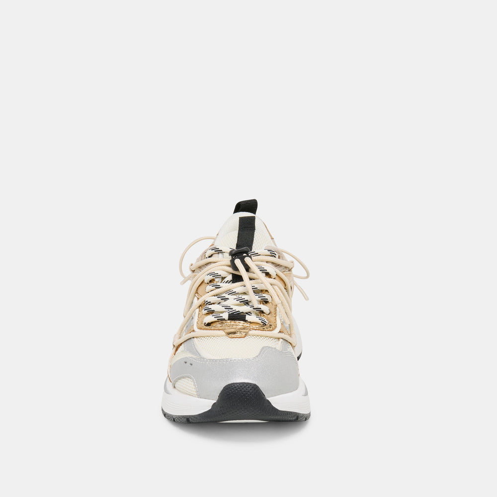 Selmar Silver Gold Leather Sneakers / Dolce Vita