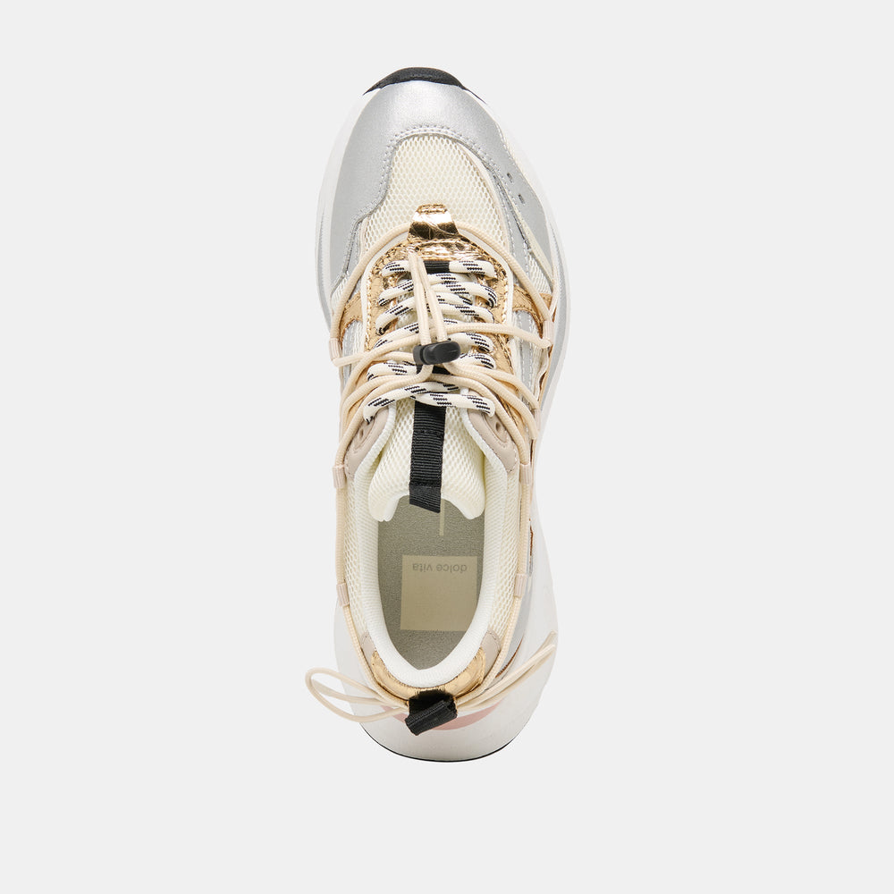 Selmar Silver Gold Leather Sneakers / Dolce Vita