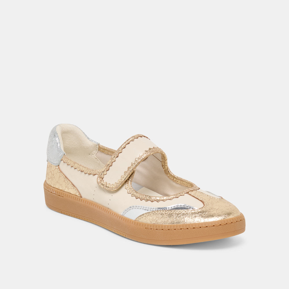 NANET Metallic Multi Leather Mary-Jane Sneakers / Dolce Vita