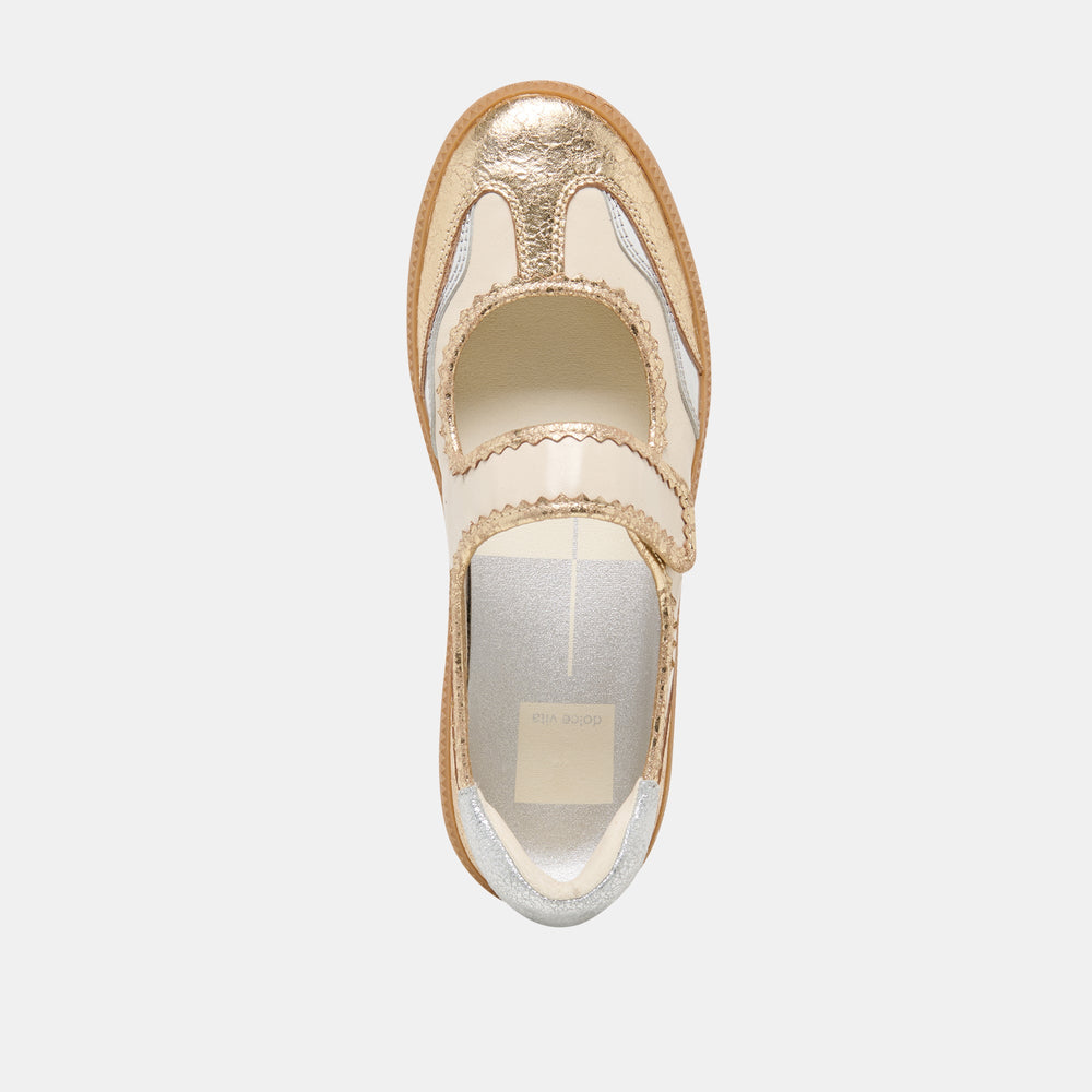 NANET Metallic Multi Leather Mary-Jane Sneakers / Dolce Vita