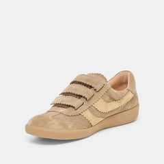 Merit Velcro Taupe Multi Leather Sneakers / Dolce Vita