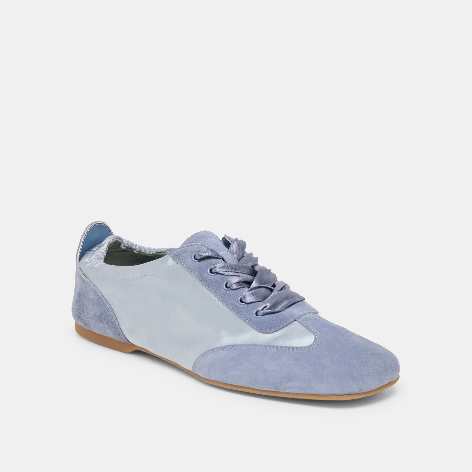 Itzy Periwinkle Satin Sneakers / Dolce Vita