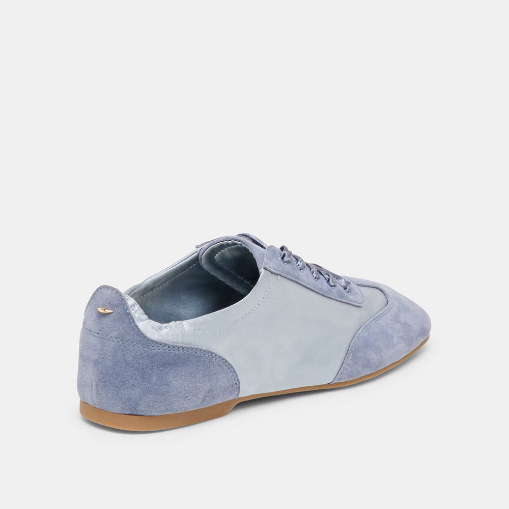 Itzy Periwinkle Satin Sneakers / Dolce Vita