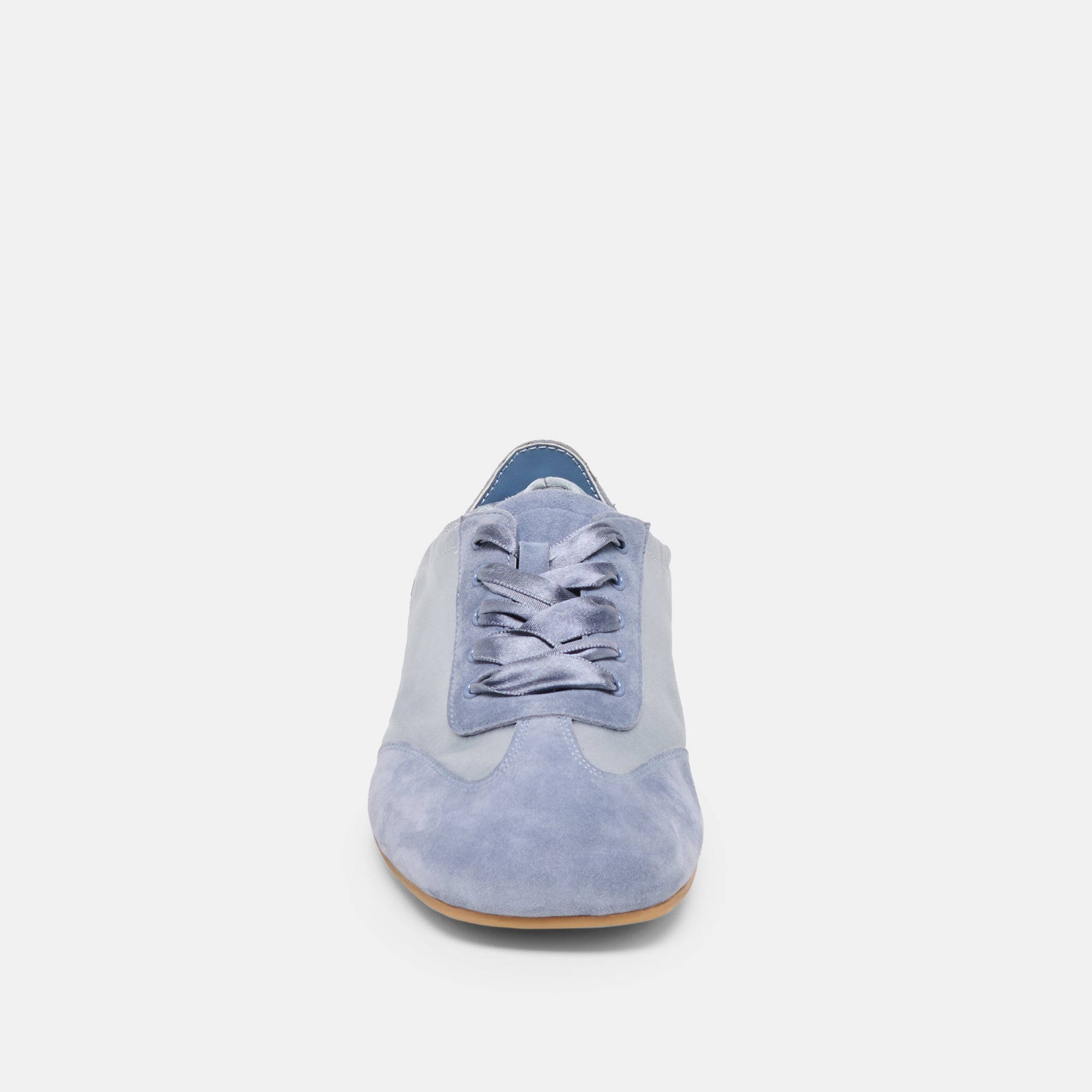 Itzy Periwinkle Satin Sneakers / Dolce Vita