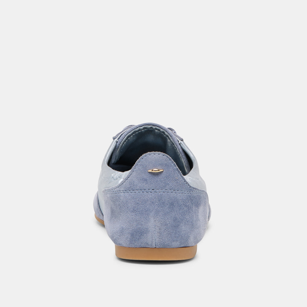 Itzy Periwinkle Satin Sneakers / Dolce Vita