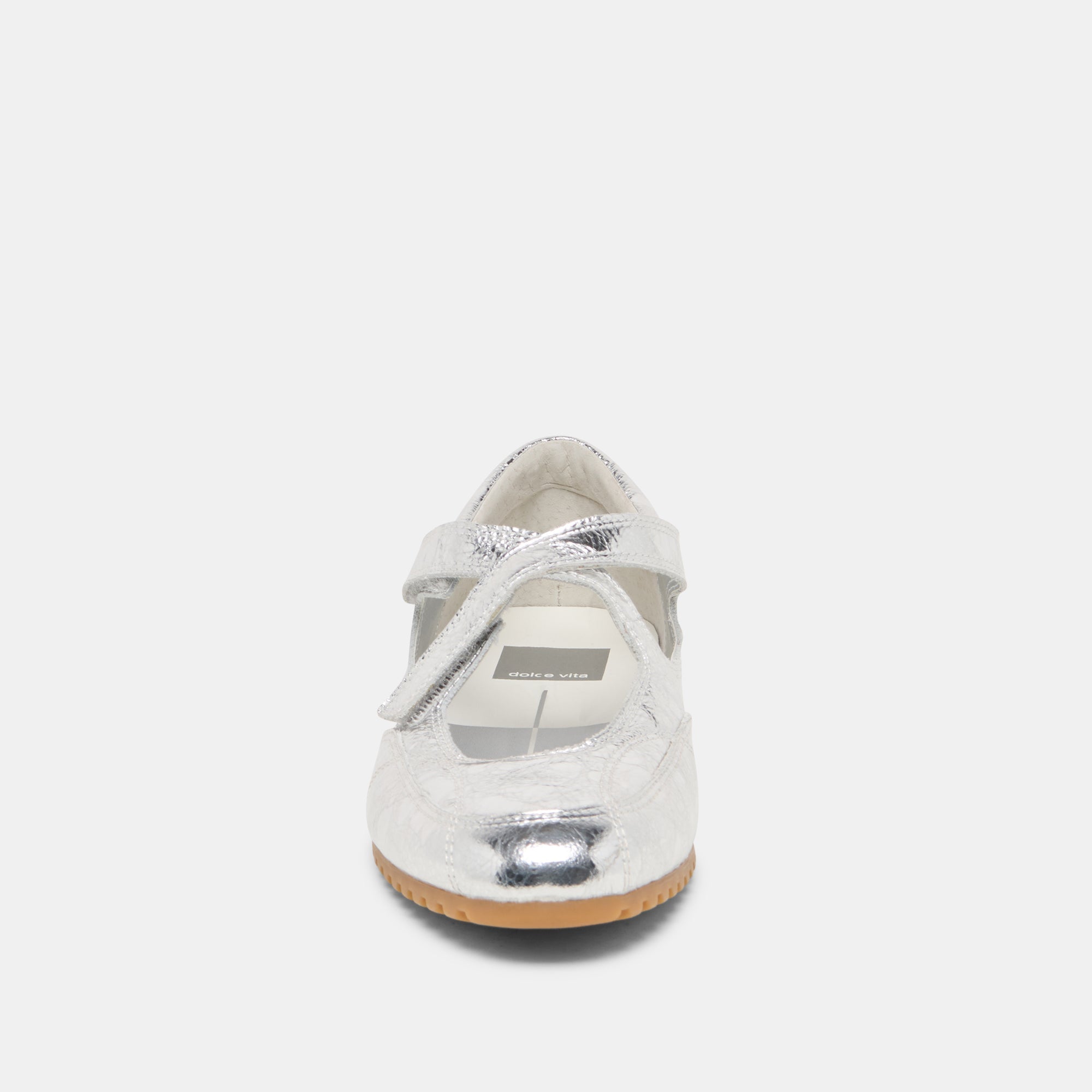 YONO Silver Distressed Leather Ballet Sneaker Flats / Dolce Vita