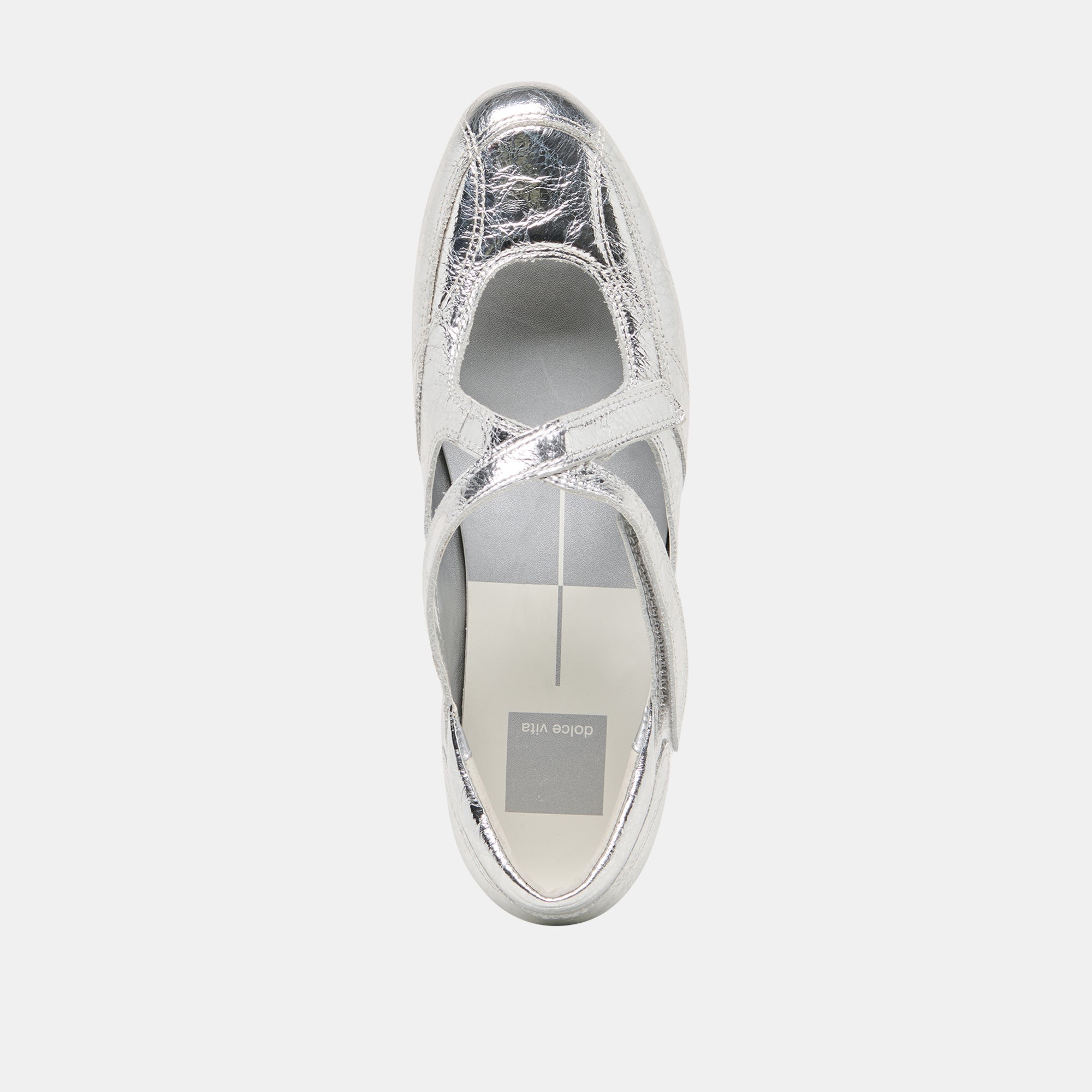 YONO Silver Distressed Leather Ballet Sneaker Flats / Dolce Vita