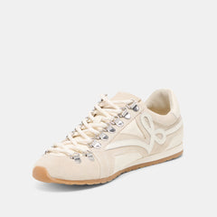 DEACON Ivory Suede Lace-Up Sneakers / Dolce Vita