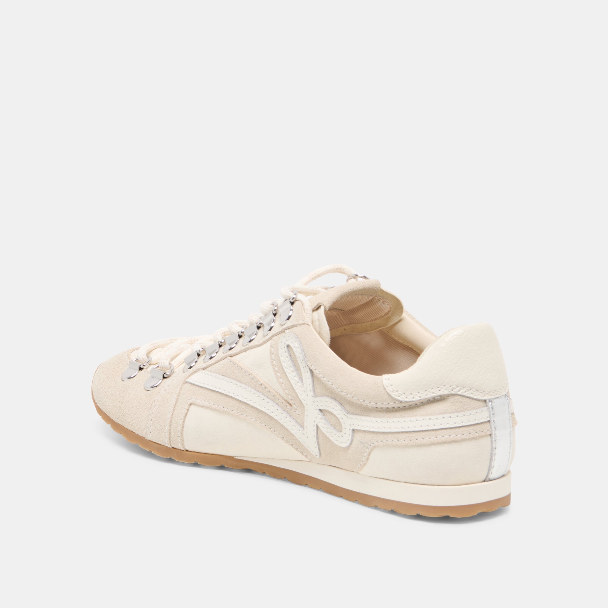 DEACON Ivory Suede Lace-Up Sneakers / Dolce Vita