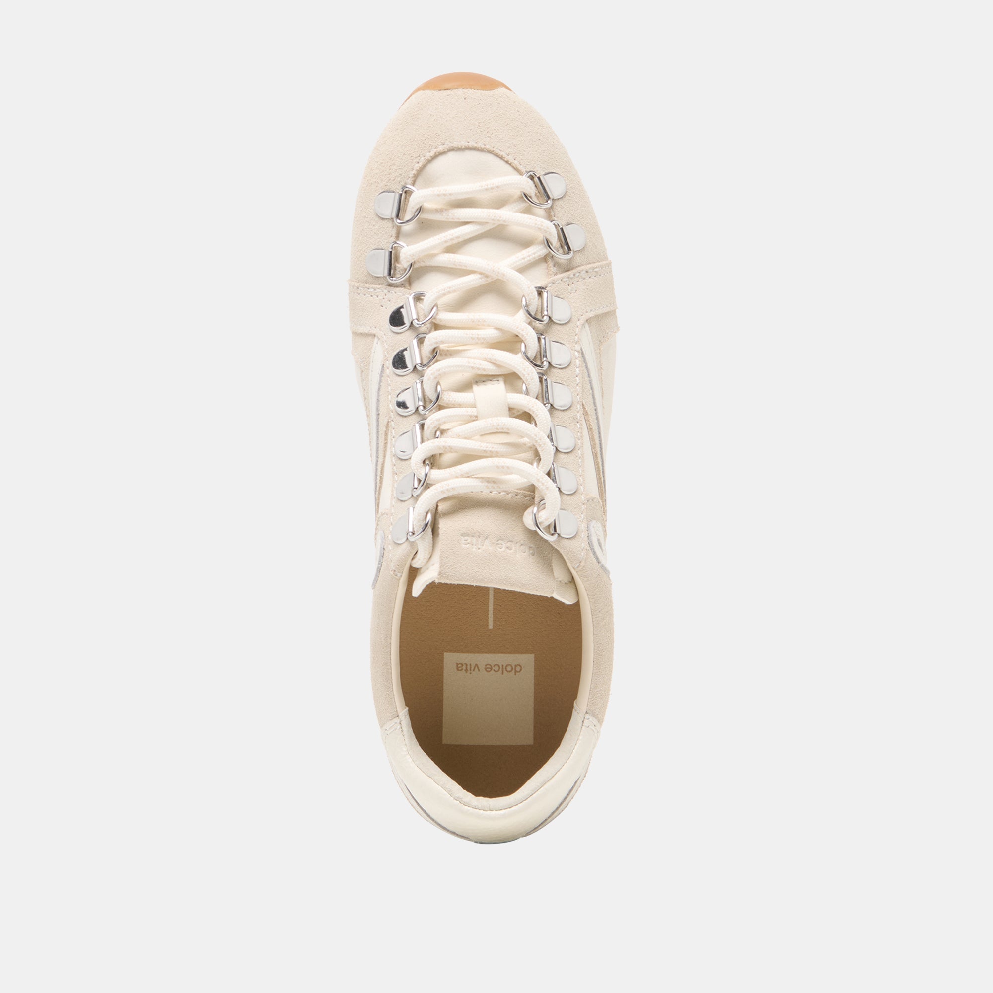 DEACON Ivory Suede Lace-Up Sneakers / Dolce Vita