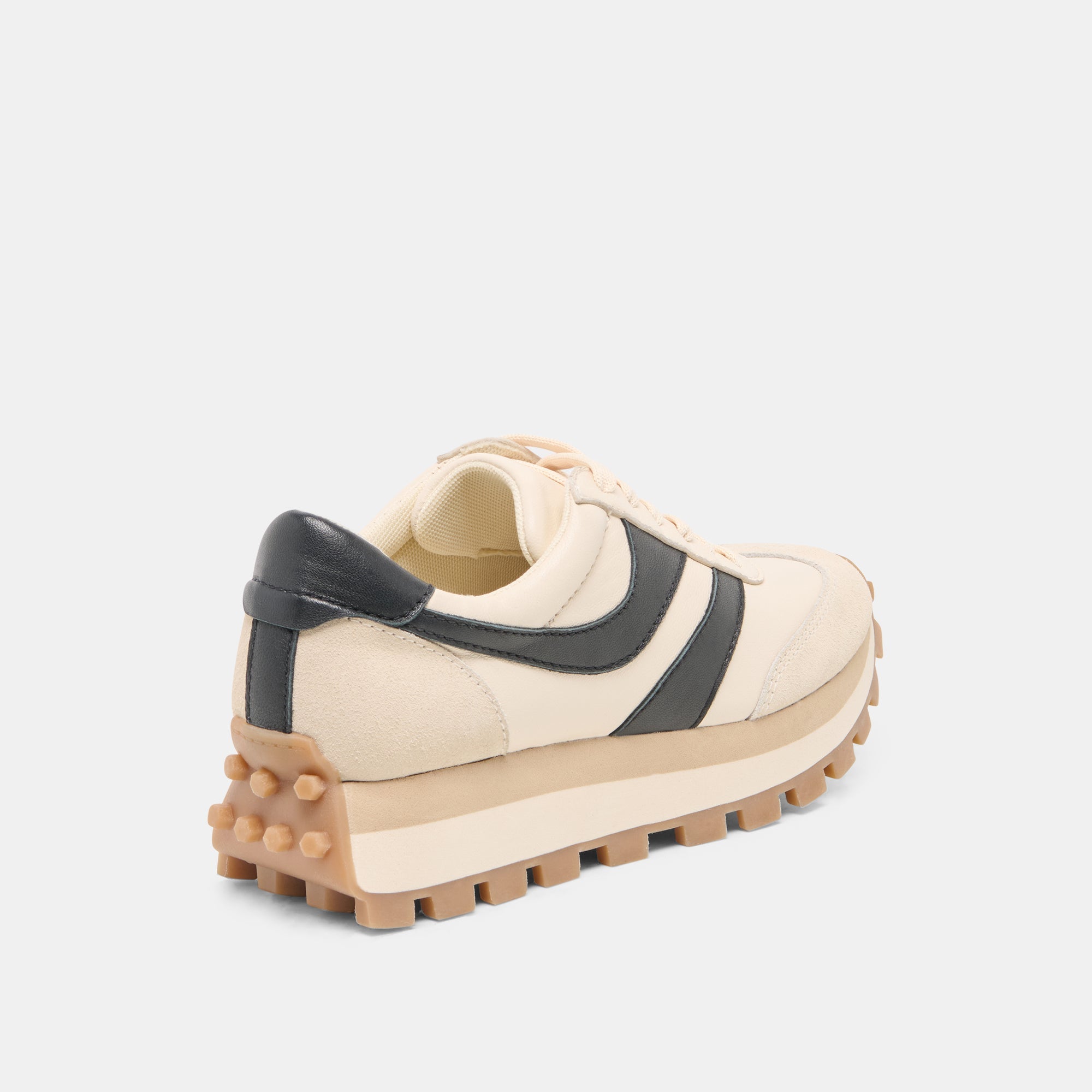 TRESA White Black Leather Platform Sneakers / Dolce Vita
