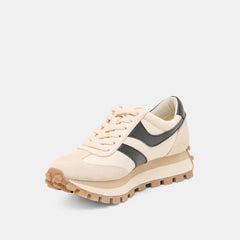 TRESA White Black Leather Platform Sneakers / Dolce Vita