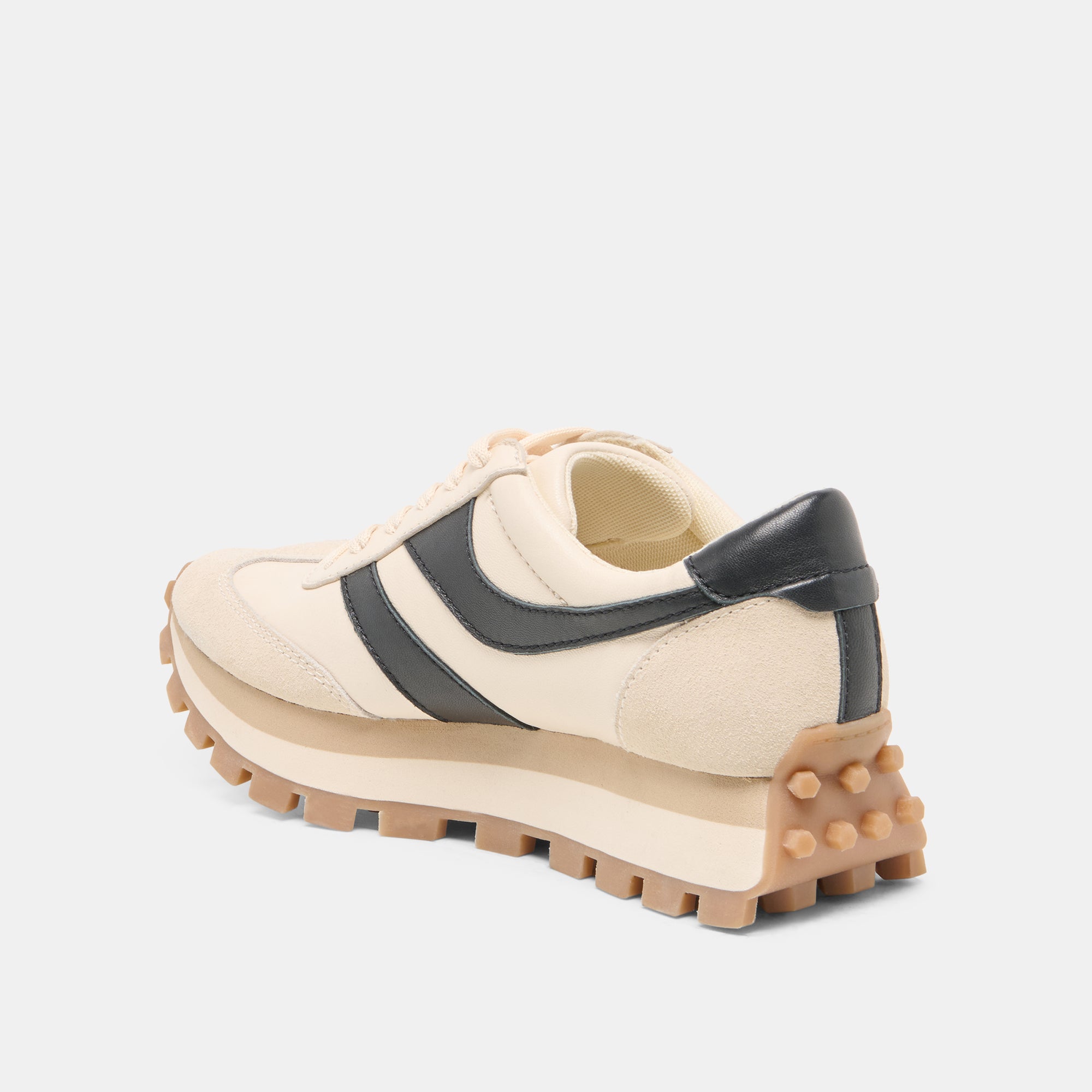 TRESA White Black Leather Platform Sneakers / Dolce Vita