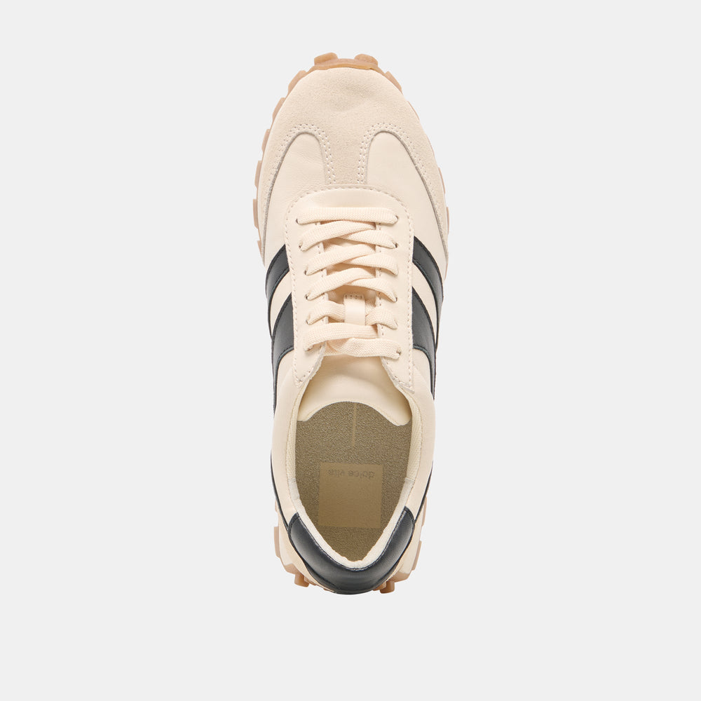 TRESA White Black Leather Platform Sneakers / Dolce Vita