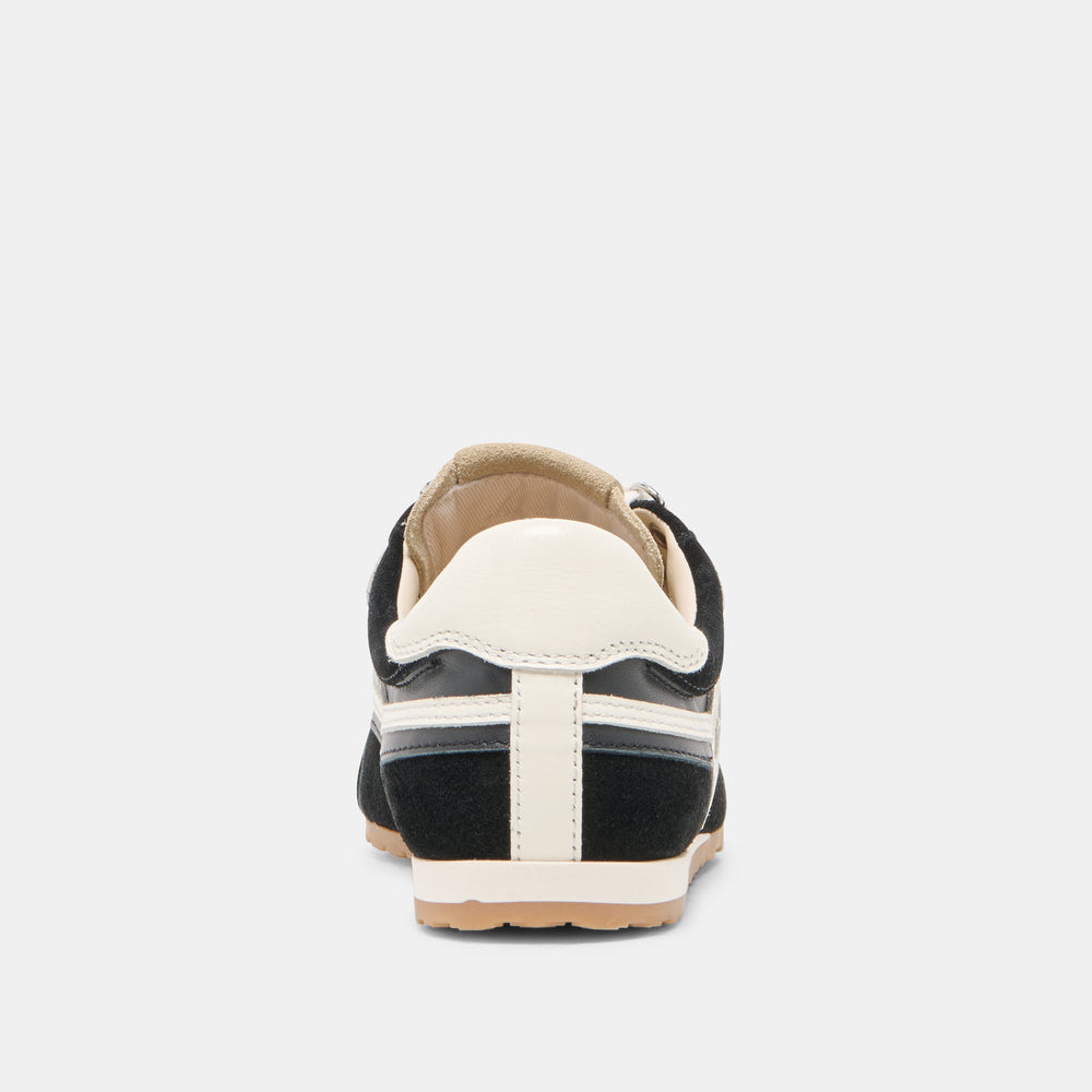 DEACON Black White Suede Lace-Up Sneakers / Dolce Vita
