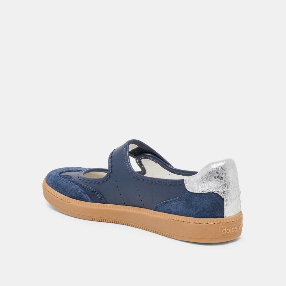 NANET Dk Navy Suede Mary-Jane Ballet Sneakers / Dolce Vita