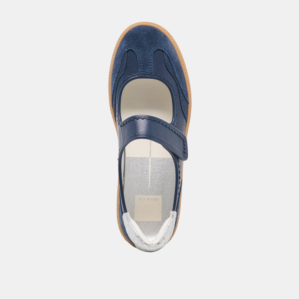 NANET Dk Navy Suede Mary-Jane Ballet Sneakers / Dolce Vita