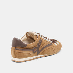 DEACON Lt Brown Suede Lace-Up Sneakers / Dolce Vita