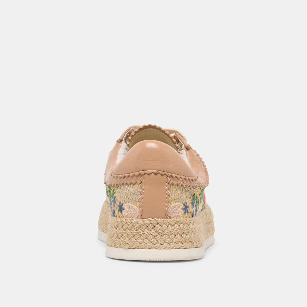 Azalia Sand Floral Raffia Heels / Dolce Vita