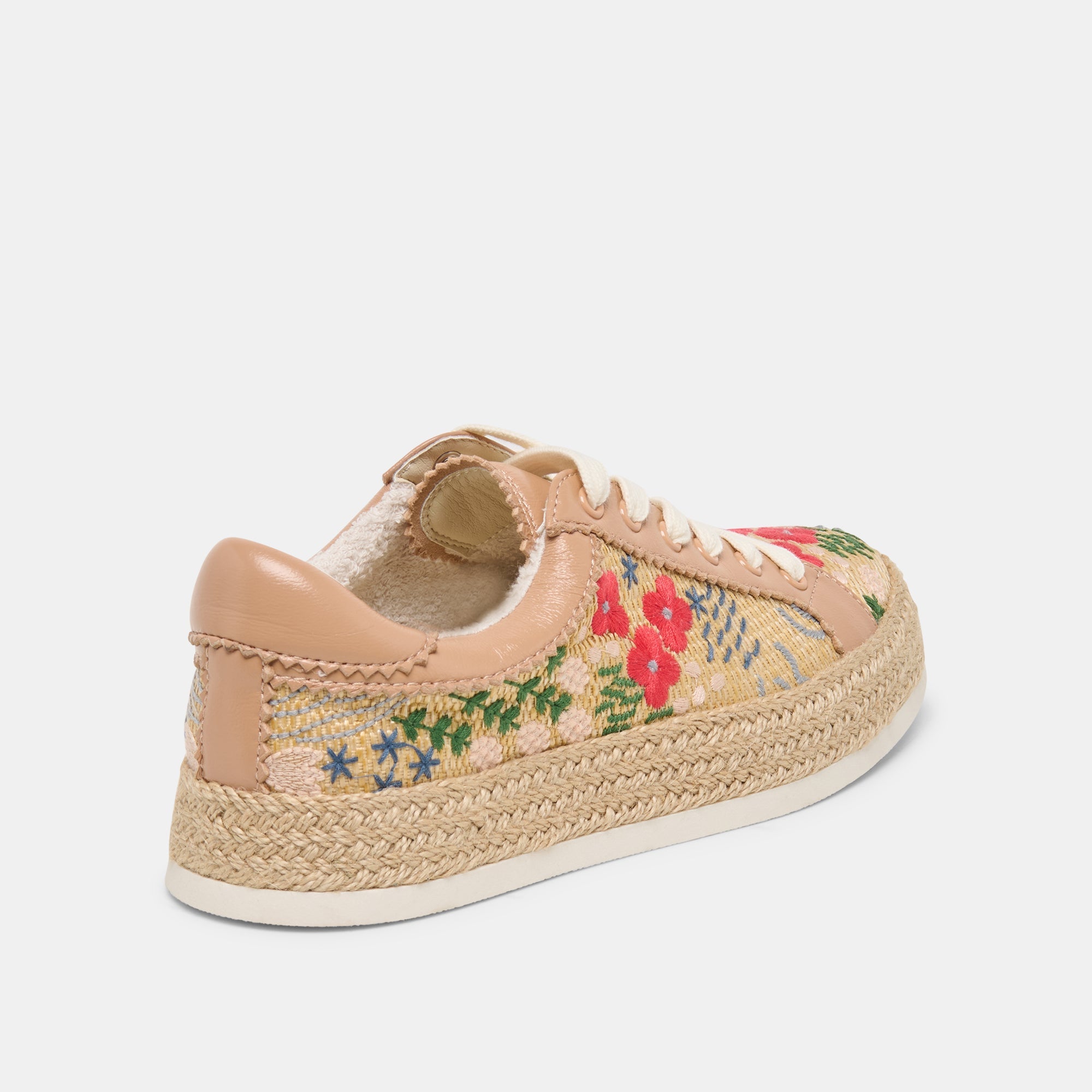 Azalia Sand Floral Raffia Heels / Dolce Vita