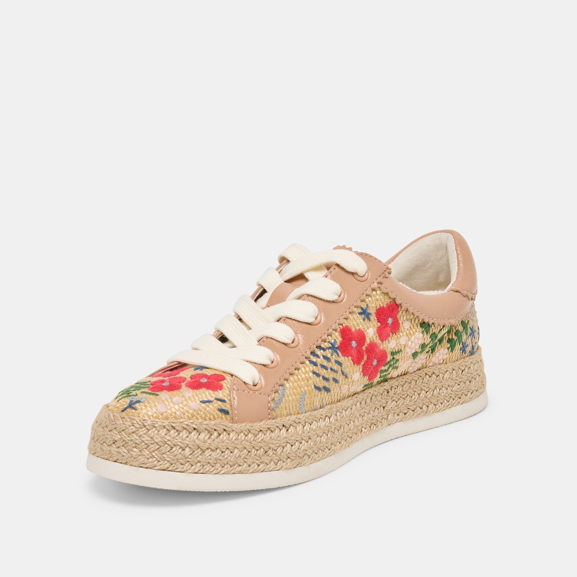 Azalia Sand Floral Raffia Heels / Dolce Vita