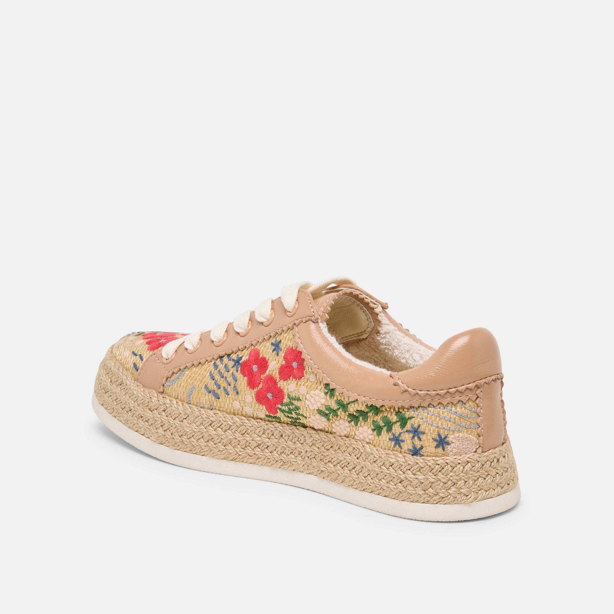 Azalia Sand Floral Raffia Heels / Dolce Vita