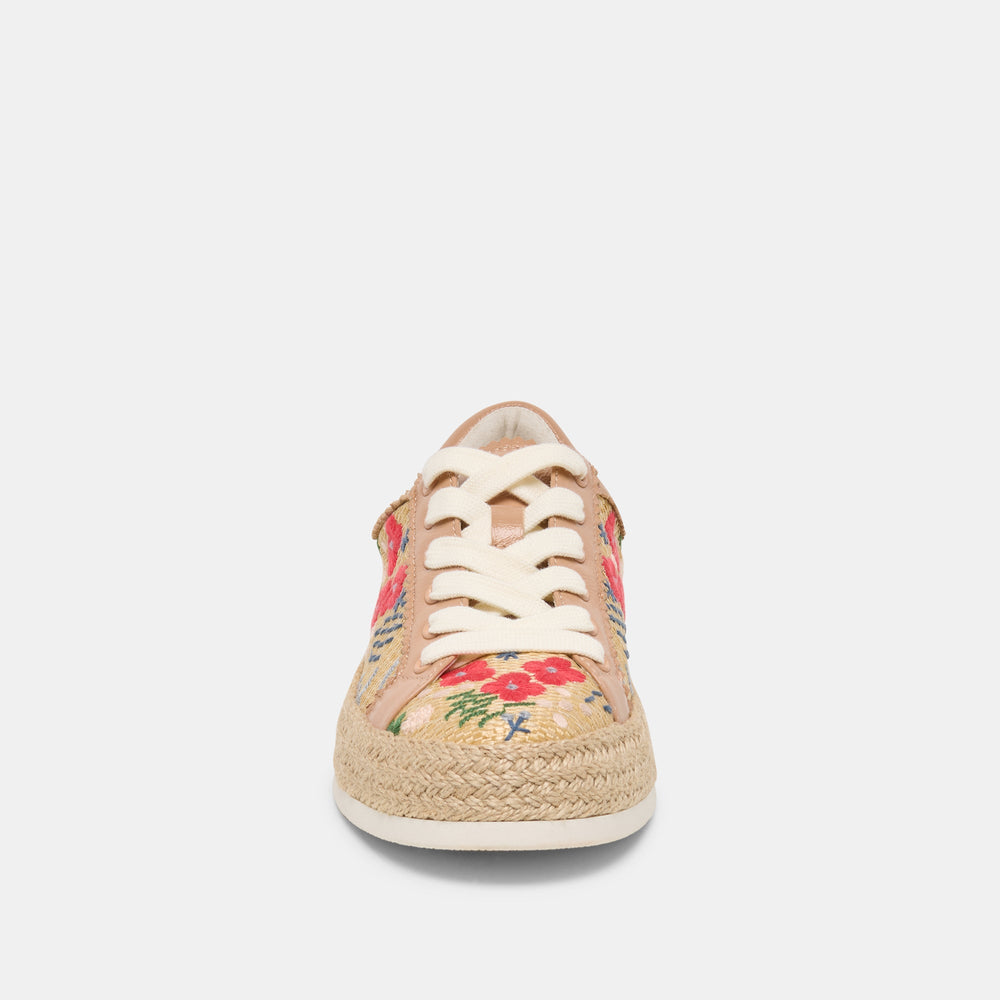 Azalia Sand Floral Raffia Heels / Dolce Vita