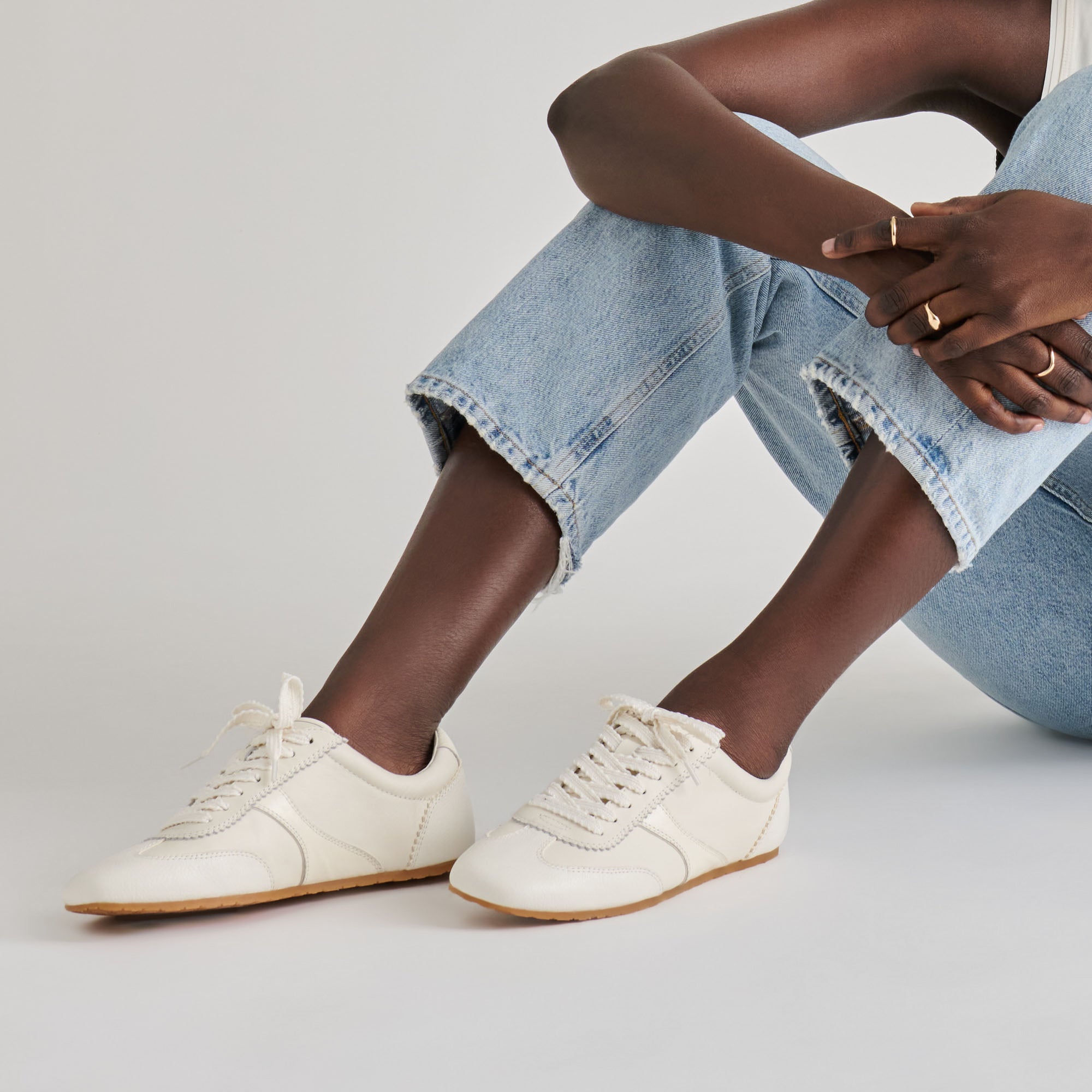 Dorie White Leather Sneakers / Dolce Vita