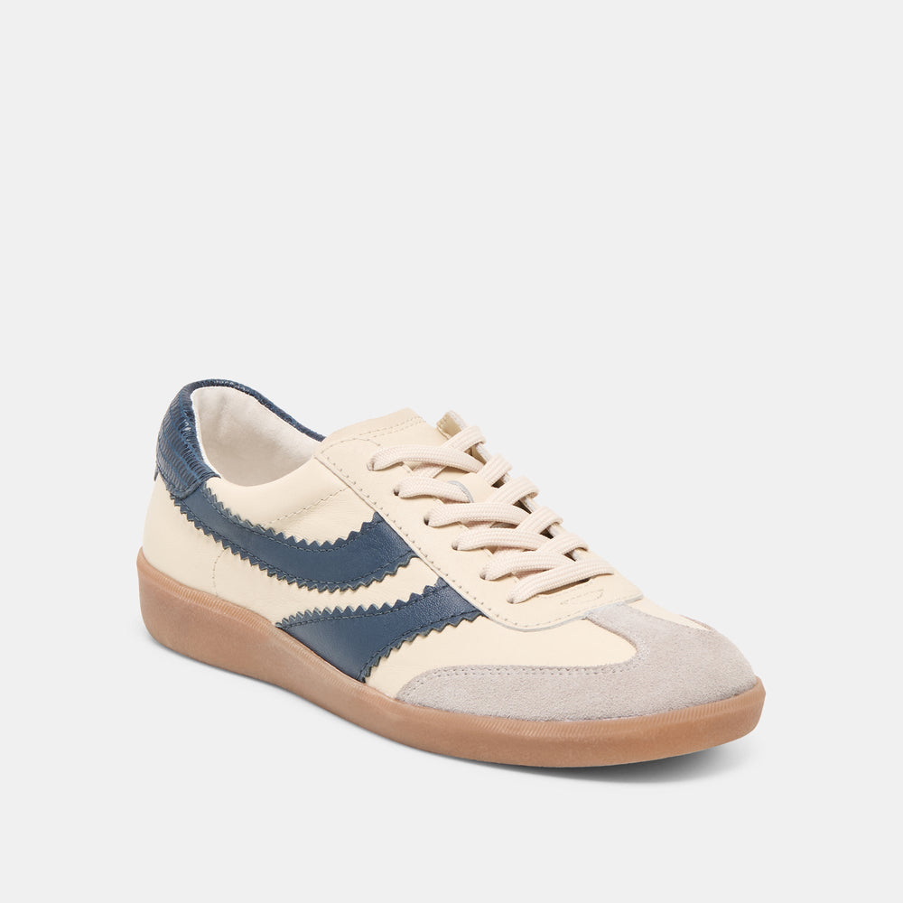 Merit White Navy Leather Sneakers / Dolce Vita